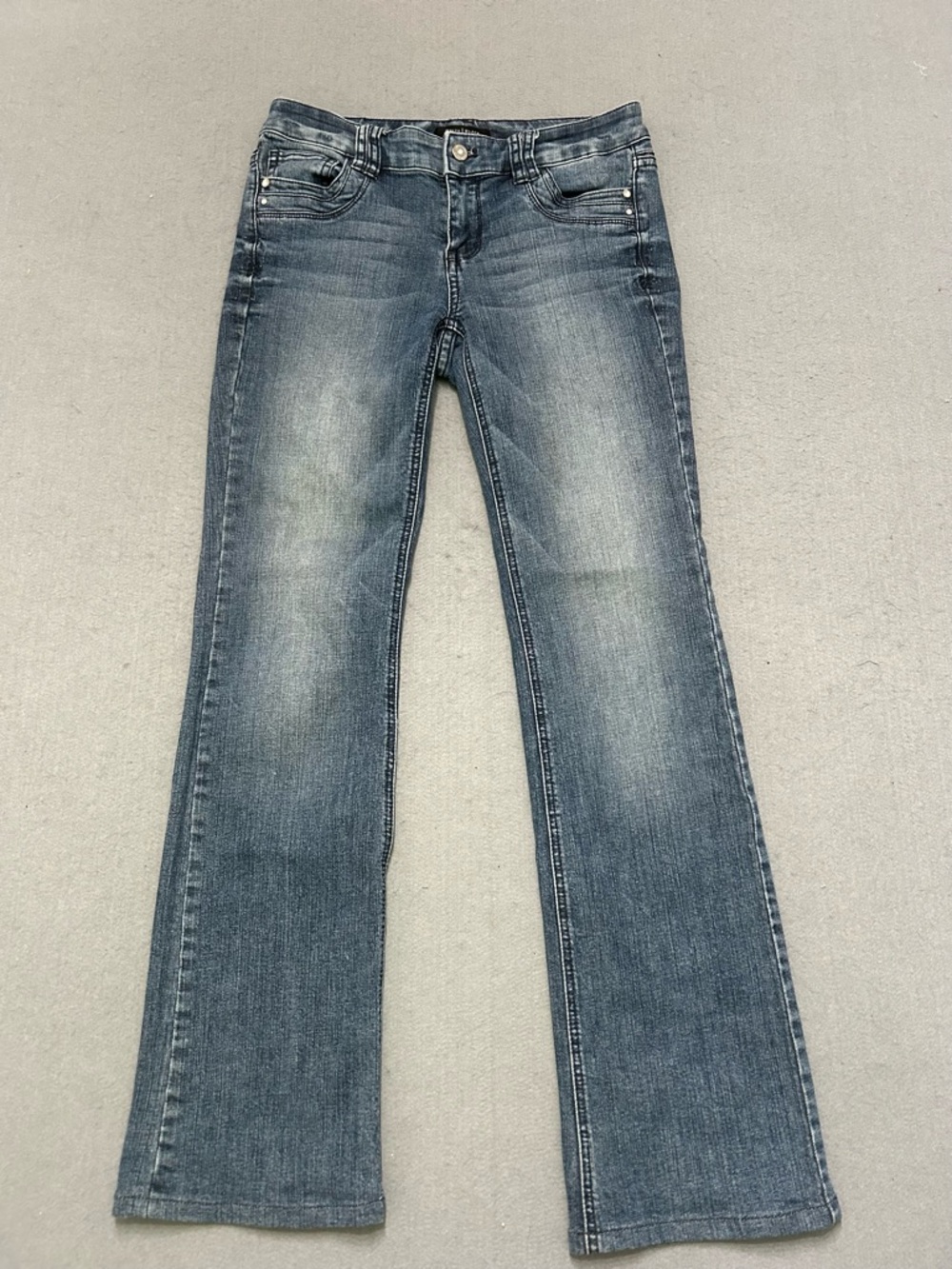 Women’s WHBM Blanc Slim Straight Jeans Size 2R Blue Stretch Denim